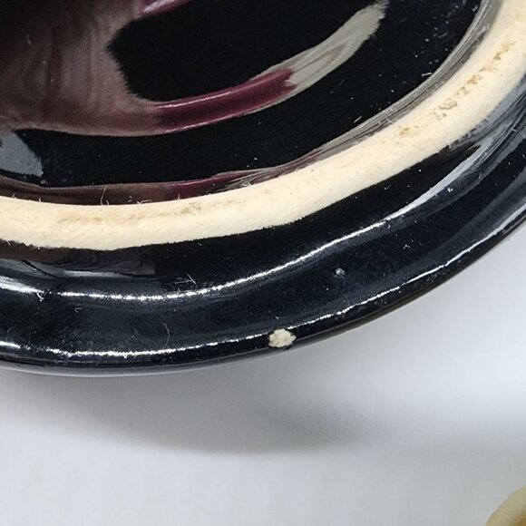 Vintage MCM Shawnee Condiment Bowls With Lids and Spoons Black & Ivory Color - Picture 8 of 10